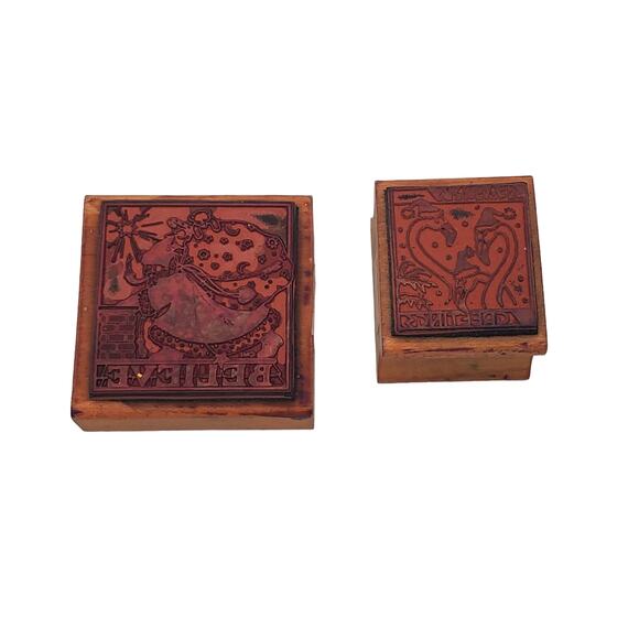 Vtg All Night Media Mary Engelbreit Believe Seasons Greetings Santa Rubber Stamp - Picture 2 of 13